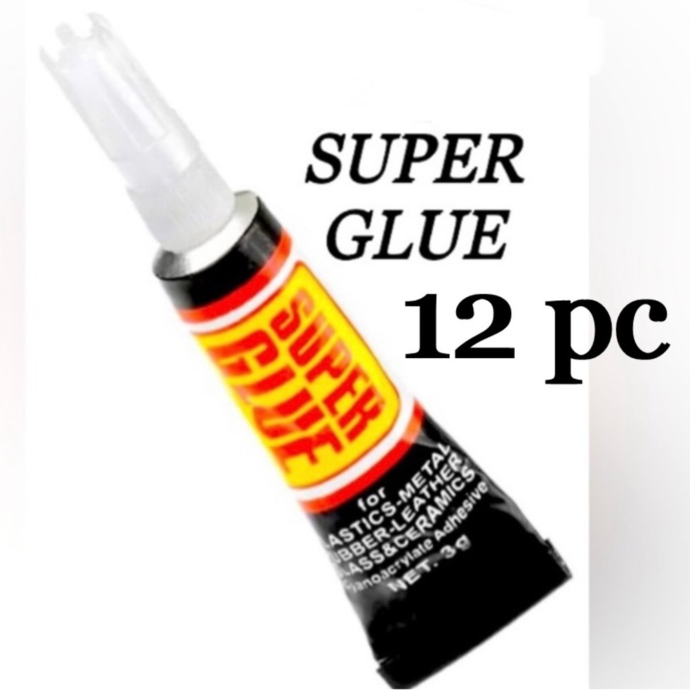 SUPER GLUE 12pc Multi pack Liquid Adhesive Fast drying Instant Glue new
